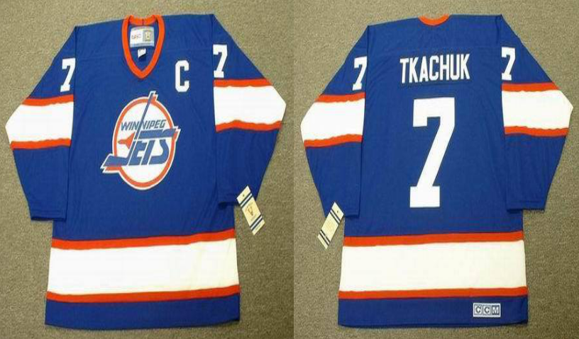 2019 Men Winnipeg Jets #7 Tkachuk blue CCM NHL jersey->winnipeg jets->NHL Jersey